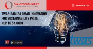 TWAS-Samira Omar Innovation for Sustainability Prize (UP TO $4,000)