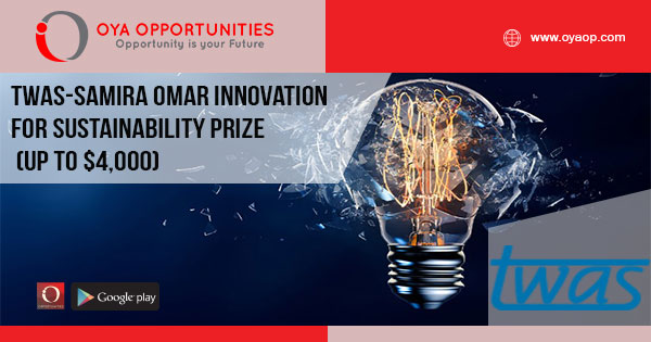 TWAS-Samira Omar Innovation for Sustainability Prize (UP TO $4,000)