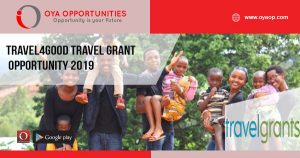 Travel4Good Travel Grant Opportunity 2019