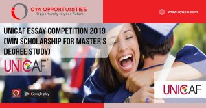 UNICAF Essay Competition 2019 (Win scholarship for Master's Degree Study)