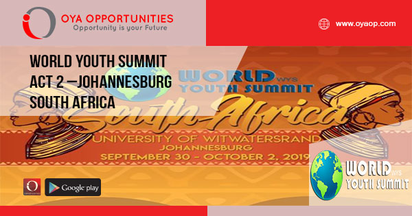 World Youth Summit Act 2 –Johannesburg South Africa