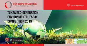 Tunza Eco-generation Environmental Essay Competition 2019