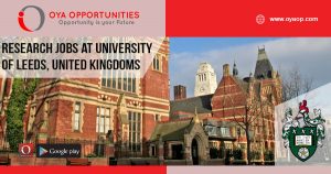 Research jobs at the University of Leeds, United Kingdoms