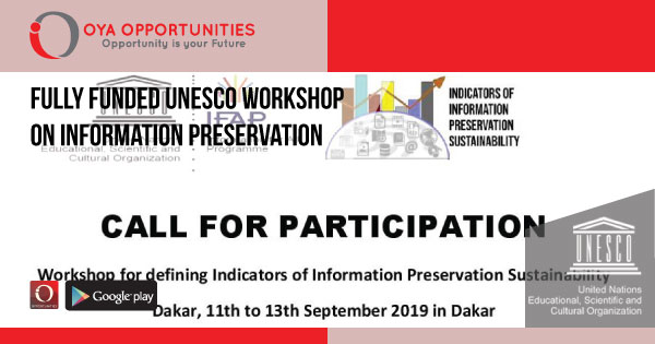 Fully Funded UNESCO Workshop on Information Preservation