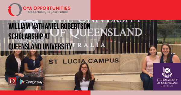 William Nathaniel Robertson Scholarship at Queensland University