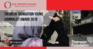 Thomson Foundation Young Journalist Award 2019