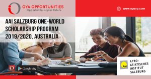 AAI Salzburg One-World Scholarship Program 2019/2020, Australia