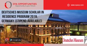 Deutsches Museum Scholar-in-Residence Program 2019, Germany (Stipend available)