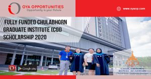 Fully Funded Chulabhorn Graduate Institute (CGI) Scholarship 2020
