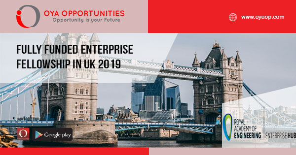 Fully Funded Enterprise Fellowship in UK 2019