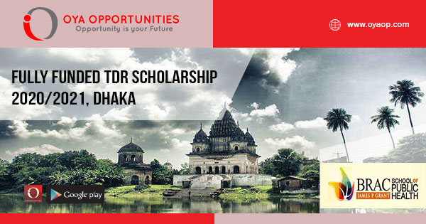 Fully Funded TDR Scholarship 2020/2021, Dhaka
