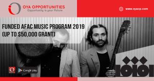 Funded AFAC Music Program 2019 (up to $50,000 Grant)