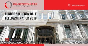 Funded Sir Henry Dale Fellowship at UK 2019