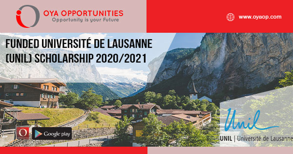 Funded Université de Lausanne (UNIL) Scholarship 2020/2021