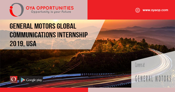 General Motors Global Communications Internship 2019, USA