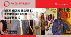 International Breweries Foundation Kickstart Program 2019