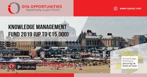 Knowledge Management Fund 2019 (up to €15,000)