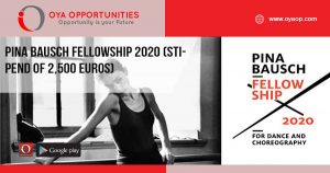 Pina Bausch Fellowship 2020 (Stipend of 2,500 Euros)