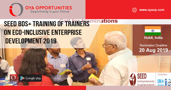 SEED BDS+ Training of Trainers on Eco-Inclusive Enterprise Development 2019