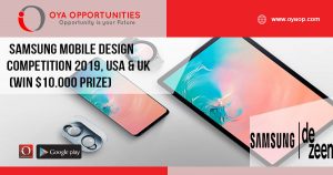Samsung Mobile Design Competition 2019, USA & UK (Win $10.000 Prize)