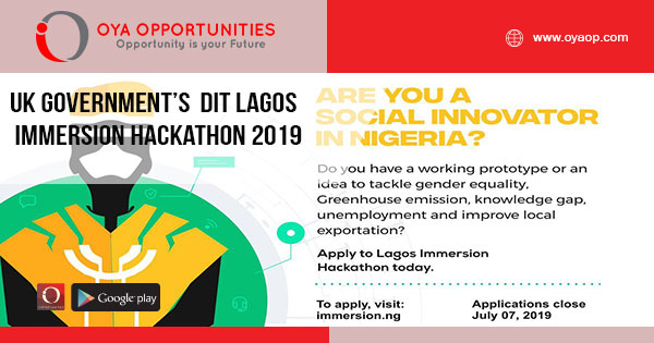 UK Government’s Department for International Trade (DIT) Lagos Immersion Hackathon 2019