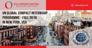 UN Global Compact Internship Programme - Fall 2019 in New York, USA