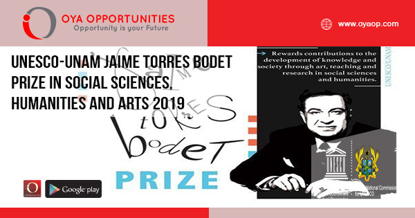 UNESCO-UNAM Jaime Torres Bodet Prize in Social Sciences, Humanities and Arts 2019