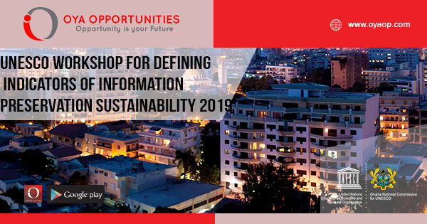 UNESCO Workshop for Defining Indicators of Information Preservation Sustainability 2019 (Funding available)