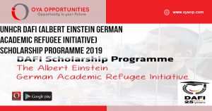 UNHCR DAFI (Albert Einstein German Academic Refugee Initiative) Scholarship Programme 2019
