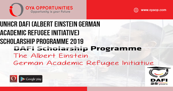 UNHCR DAFI (Albert Einstein German Academic Refugee Initiative) Scholarship Programme 2019