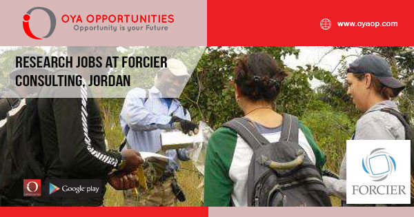 Research jobs at Forcier Consulting, Jordan
