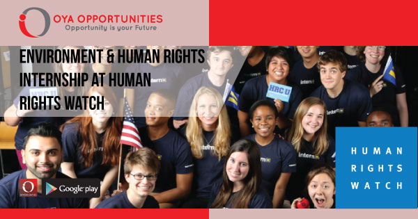 Environment & Human Rights Internship at Human Rights Watch