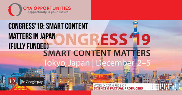 Congress'19: Smart Content Matters in Japan (Fully Funded)