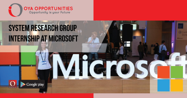 System Research Group Internship at Microsoft