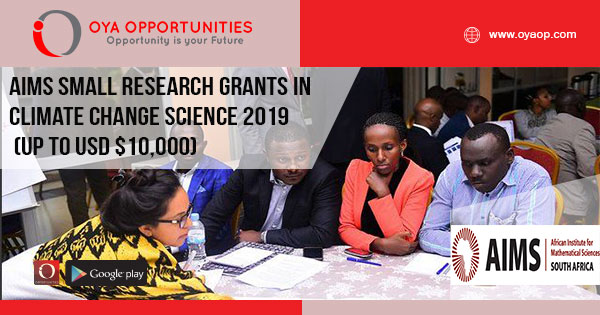 AIMS Small Research Grants in Climate Change Science 2019 (Up to USD $10,000)