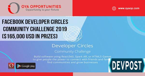 Facebook Developer Circles Community Challenge 2019 ($165,000 USD in prizes)