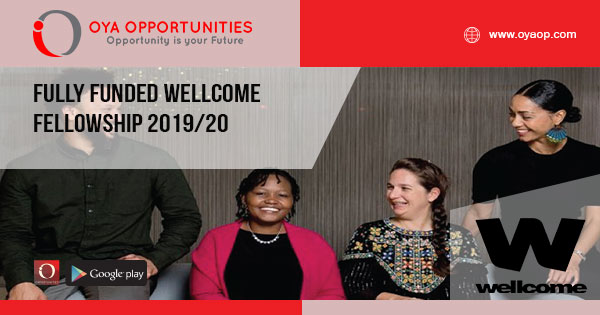 Fully Funded Wellcome Fellowship 2019/20