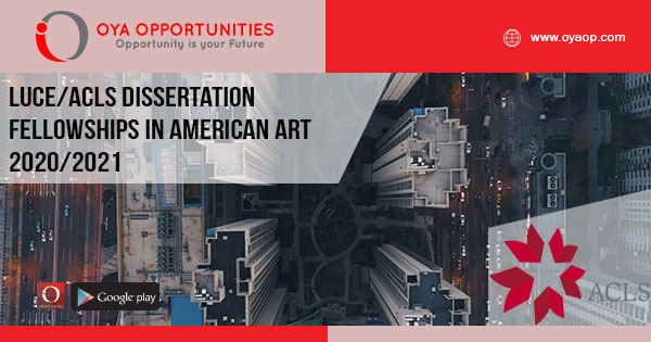 Luce/ACLS Dissertation Fellowships in American Art 2020/2021