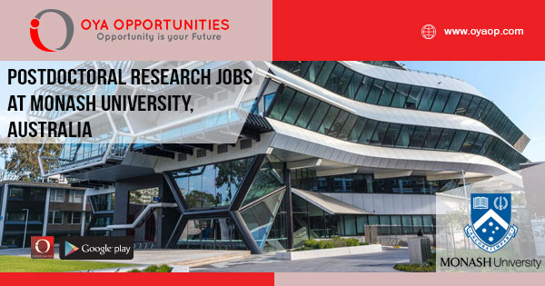 Postdoctoral Research jobs at Monash University, Australia