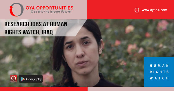 Research jobs at Human Rights Watch, Iraq