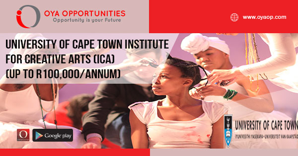 University of Cape Town Institute for Creative Arts (ICA) (Up to R100,000/annum)