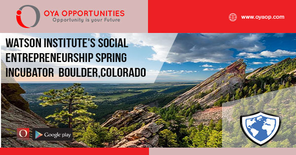 Watson Institute's Social Entrepreneurship Spring Semester Incubator 2020 in Boulder, Colorado