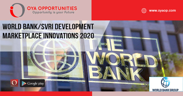 World Bank/SVRI Development Marketplace Innovations 2020