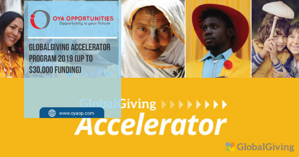 GlobalGiving Accelerator Program 2019 (up to $30,000 funding)