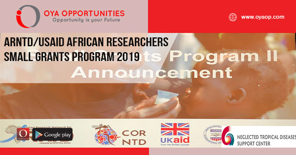 ARNTD/USAID African Researchers Small Grants Program 2019