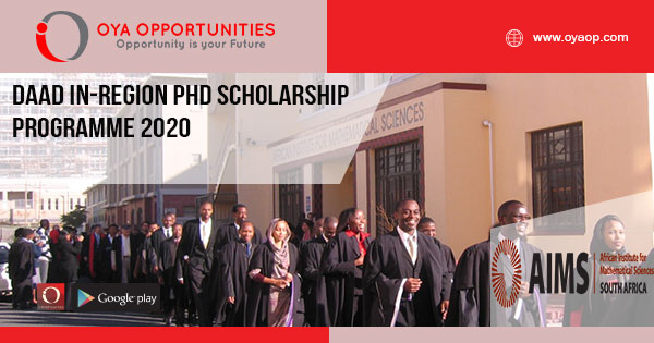 DAAD In-Region PhD Scholarship Programme 2020