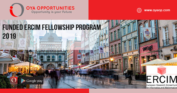Funded ERCIM Fellowship Program 2019
