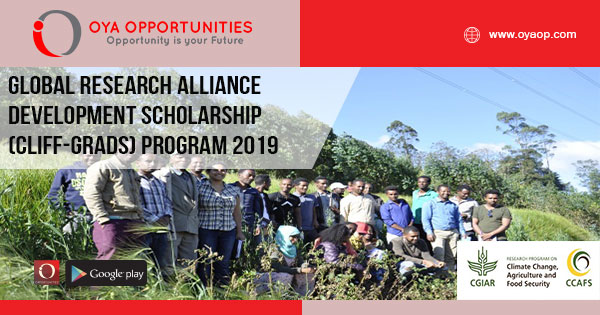 Global Research Alliance Development Scholarship (CLIFF-GRADS) Program 2019