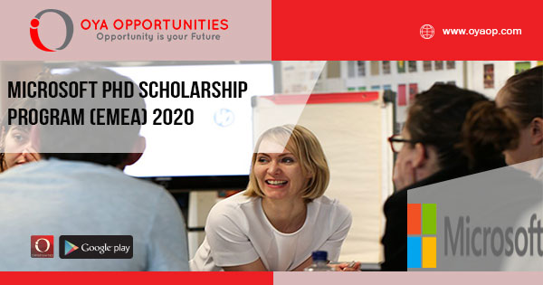 Microsoft PhD Scholarship Program (EMEA) 2020