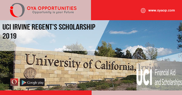 UCI Irvine Regent's Scholarship 2019